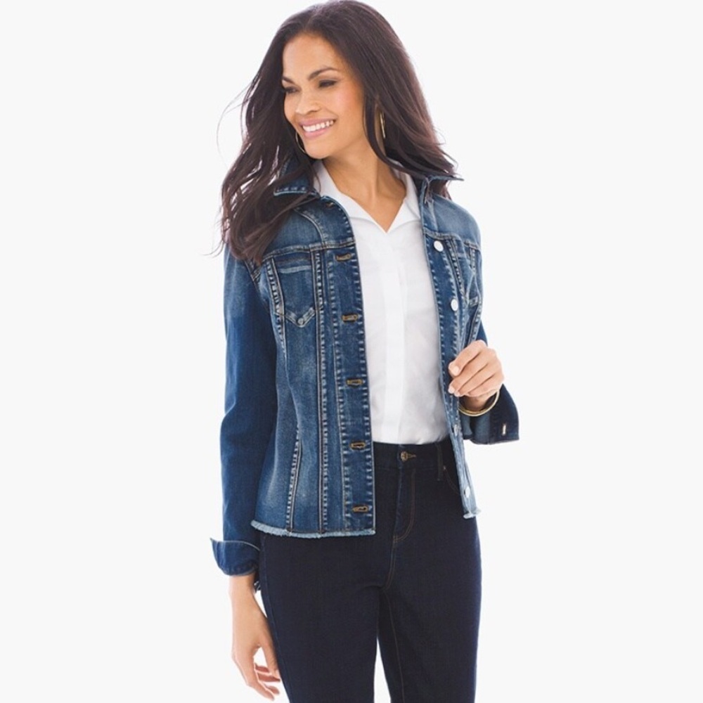 Chico’s Spring Basic Stretch Denim Long Sleeve Xs… - image 2